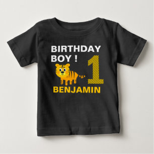Cute Tiger 1st First Birthday Party Baby T-Shirt