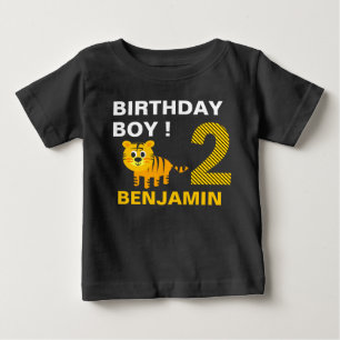 Cute Tiger 2nd Second Birthday Party Baby T-Shirt