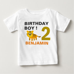 Cute Tiger 2nd Second Birthday Party Baby T-Shirt