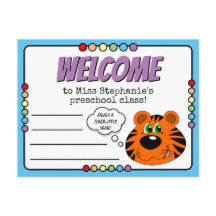Cute Tiger And Rainbow Preschool Welcome To Class