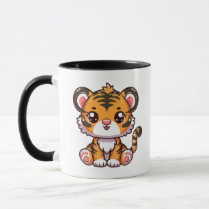 Cute tiger baby on a sitting mug
