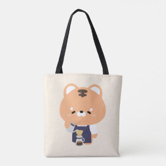 Cute Tiger Barista Tote Bag