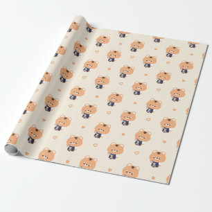 Cute Tiger Barista Wrapping Paper