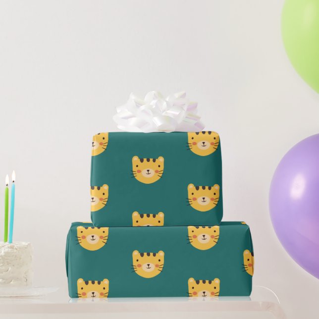 Cute Tiger Birthday  Wrapping Paper (Party Gifts)