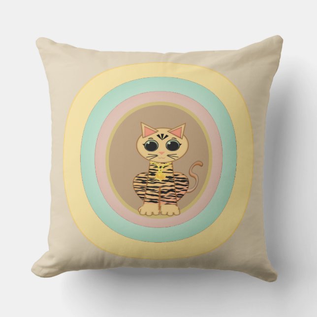 Cute Tiger Cat Cushion (Front)