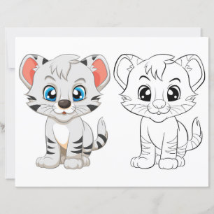 Cute tiger colouring page 