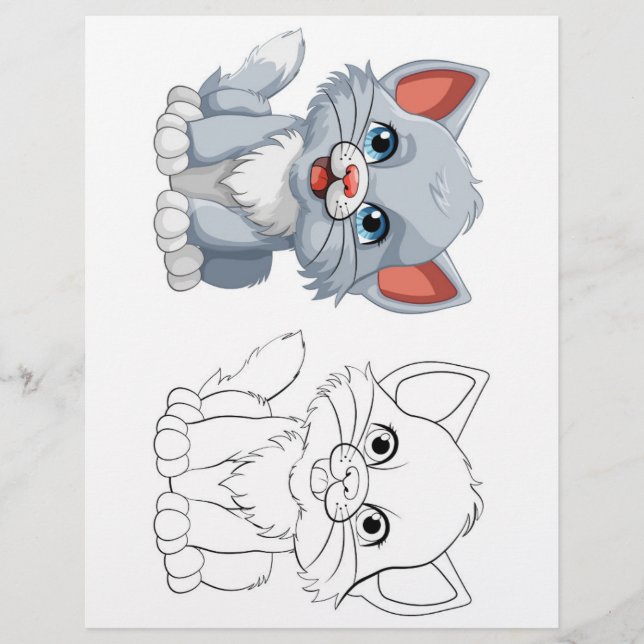 Cute tiger colouring page  (Front)