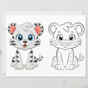 Cute tiger colouring page