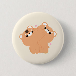 Cute Tiger Couple 6 Cm Round Badge