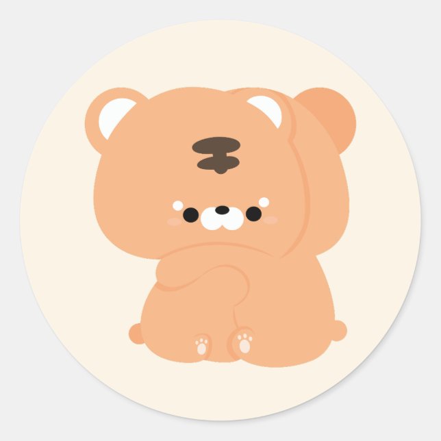 Cute Tiger Couple Classic Round Sticker (Front)