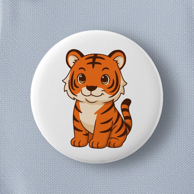 Cute Tiger Cub 6 Cm Round Badge (Creator Uploaded)