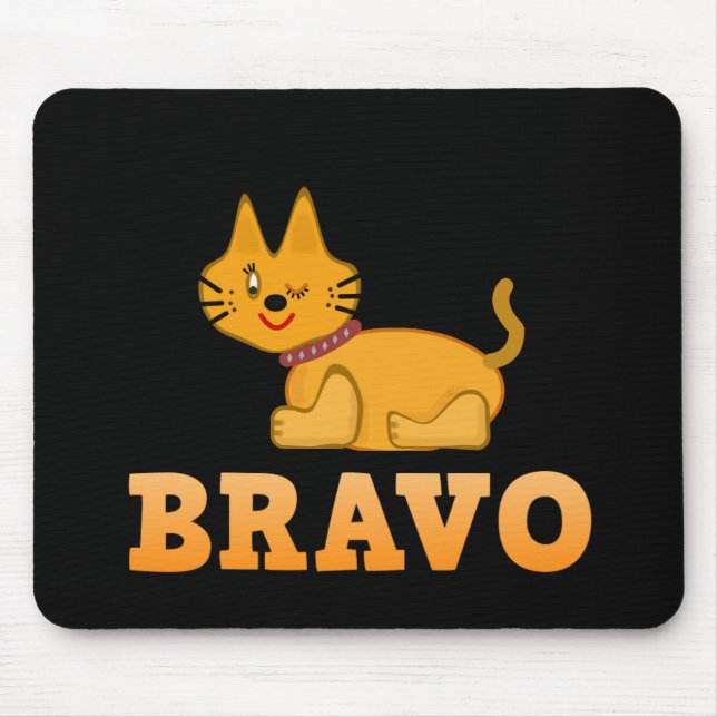 Cute tiger cub cat animal pet brave bravo cartoon mouse mat (Front)