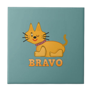 Cute tiger cub cat animal pet brave bravo cartoon  tile