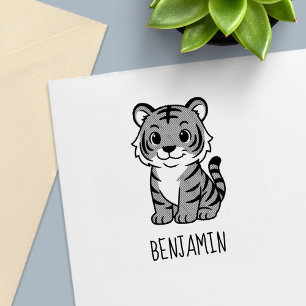 Cute Tiger Cub Custom Name Self-inking Stamp