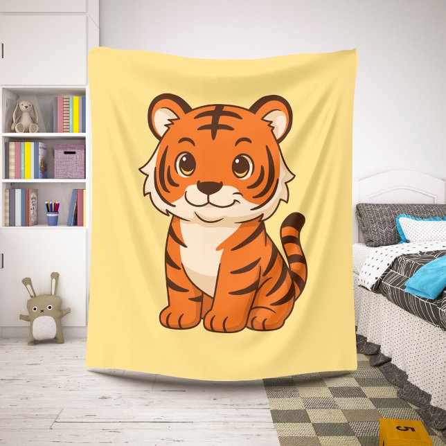 Cute Tiger Cub on Yellow Sherpa Blanket (Creator Uploaded)