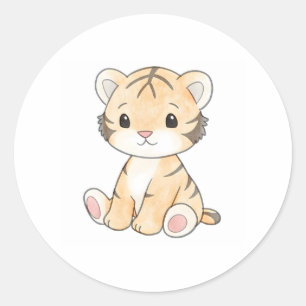 Cute Tiger Cub Sticker Adorable Wildlife Animal 