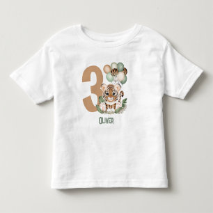 Cute Tiger Cub Wild One Boy Birthday Toddler T-Shirt