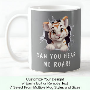 Cute Tiger In A Mug! Novelty For Tiger Lover Gray Coffee Mug