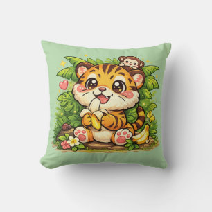 Cute Tiger Jungle Kawaii Cushion Pillow