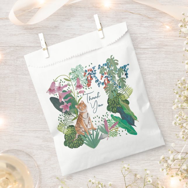 Cute Tiger Jungle Safari Thank you Baby Shower    Favour Bags (Clipped)