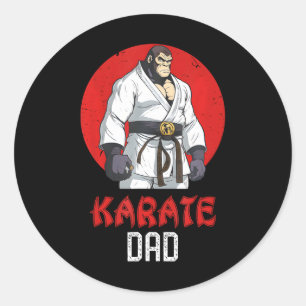 Cute Tiger Karate Dad Funny Martial Arts Super Classic Round Sticker