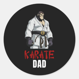 Cute Tiger Karate Dad - Funny Martial Arts Super D Classic Round Sticker