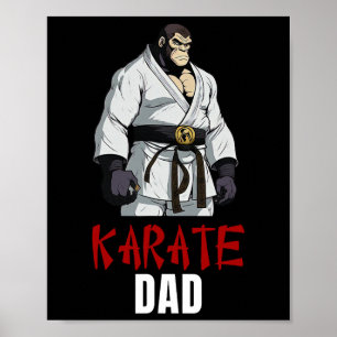 Cute Tiger Karate Dad - Funny Martial Arts Super D Poster