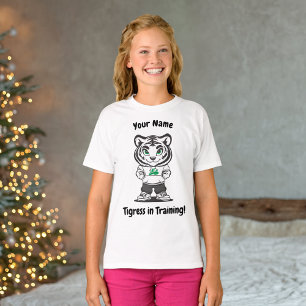 Cute Tiger Mascot – Personalised Kids Training T-Shirt
