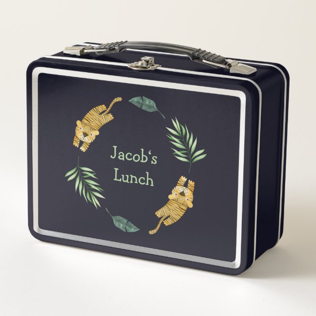 Cute Tiger  Metal Lunch Box (Front)