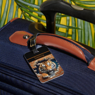 Cute Tiger Orange Luggage Tag