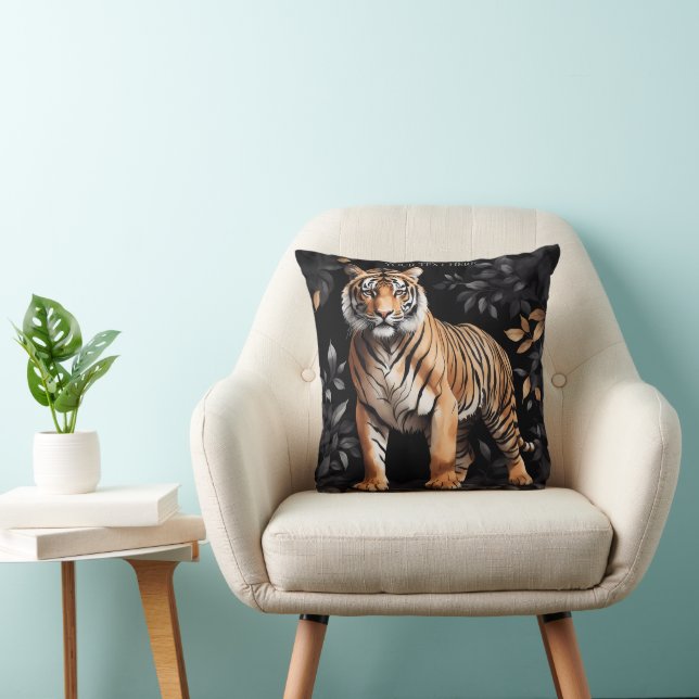Cute Tiger Personalise Gift With Your Own Design Cushion (Chair)