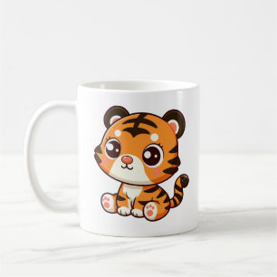 Cute tiger standing pose. coffee mug