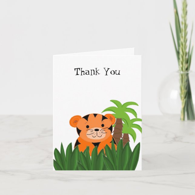 Cute Tiger Thank You Card (Front)