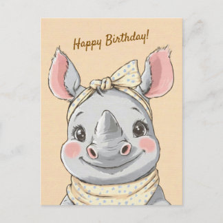 Cute Tiger with Bandana Kids Birthday Invitation Postcard