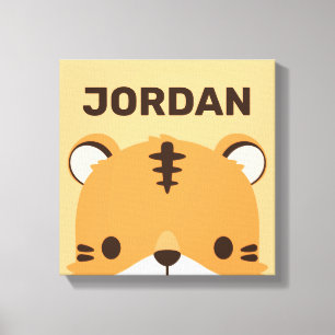 Cute Tiger with Personalised Name Canvas Print