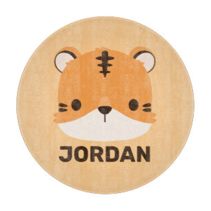 Cute Tiger with Personalised Name Cutting Board