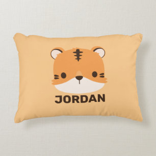 Cute Tiger with Personalised Name Decorative Cushion