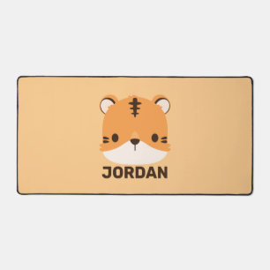 Cute Tiger with Personalised Name Desk Mat