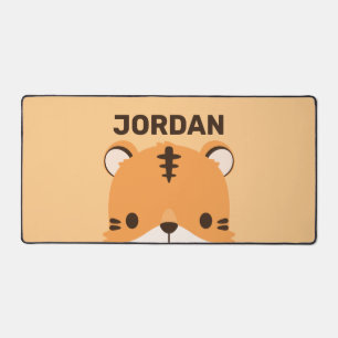 Cute Tiger with Personalised Name Desk Mat