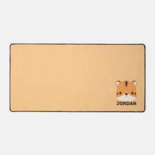 Cute Tiger with Personalised Name Desk Mat