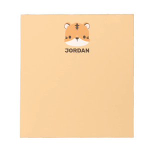 Cute Tiger with Personalised Name Notepad