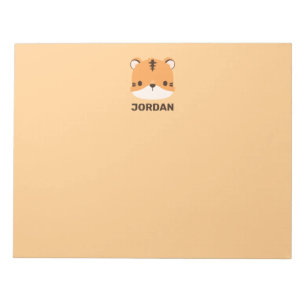 Cute Tiger with Personalised Name Notepad