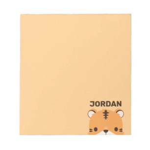 Cute Tiger with Personalised Name Notepad