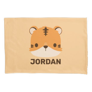 Cute Tiger with Personalised Name Pillowcase