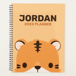 Cute Tiger with Personalised Name Planner