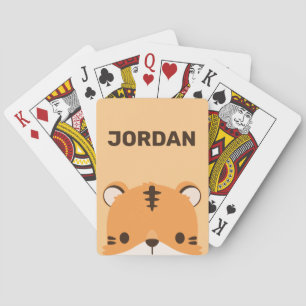 Cute Tiger with Personalised Name Playing Cards