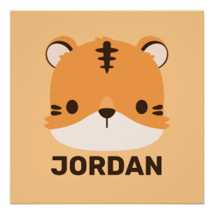 Cute Tiger with Personalised Name Poster