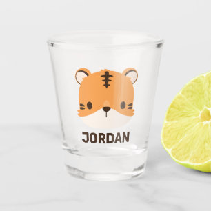 Cute Tiger with Personalised Name Shot Glass