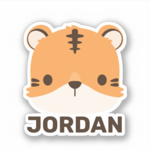 Cute Tiger with Personalised Name Sticker