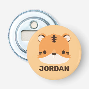 Cute Tiger with Personalized Name Bottle Opener